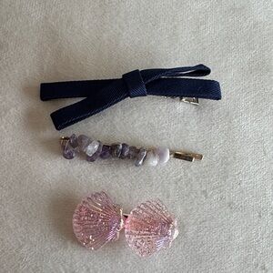Elegant Kids Hair Accessory Set - Navy, Purple, and Pink